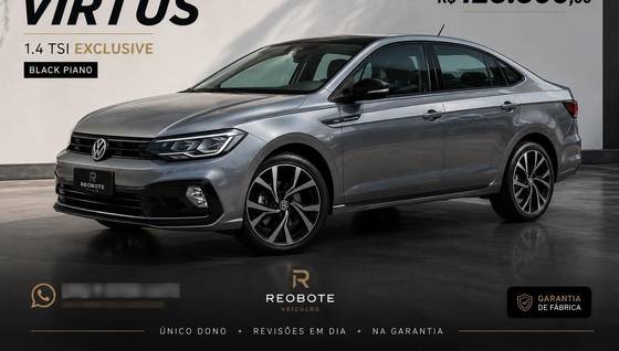 VOLKSWAGEN VIRTUS 1.4 250 TSI EXCLUSIVE AUTOMÁTICO